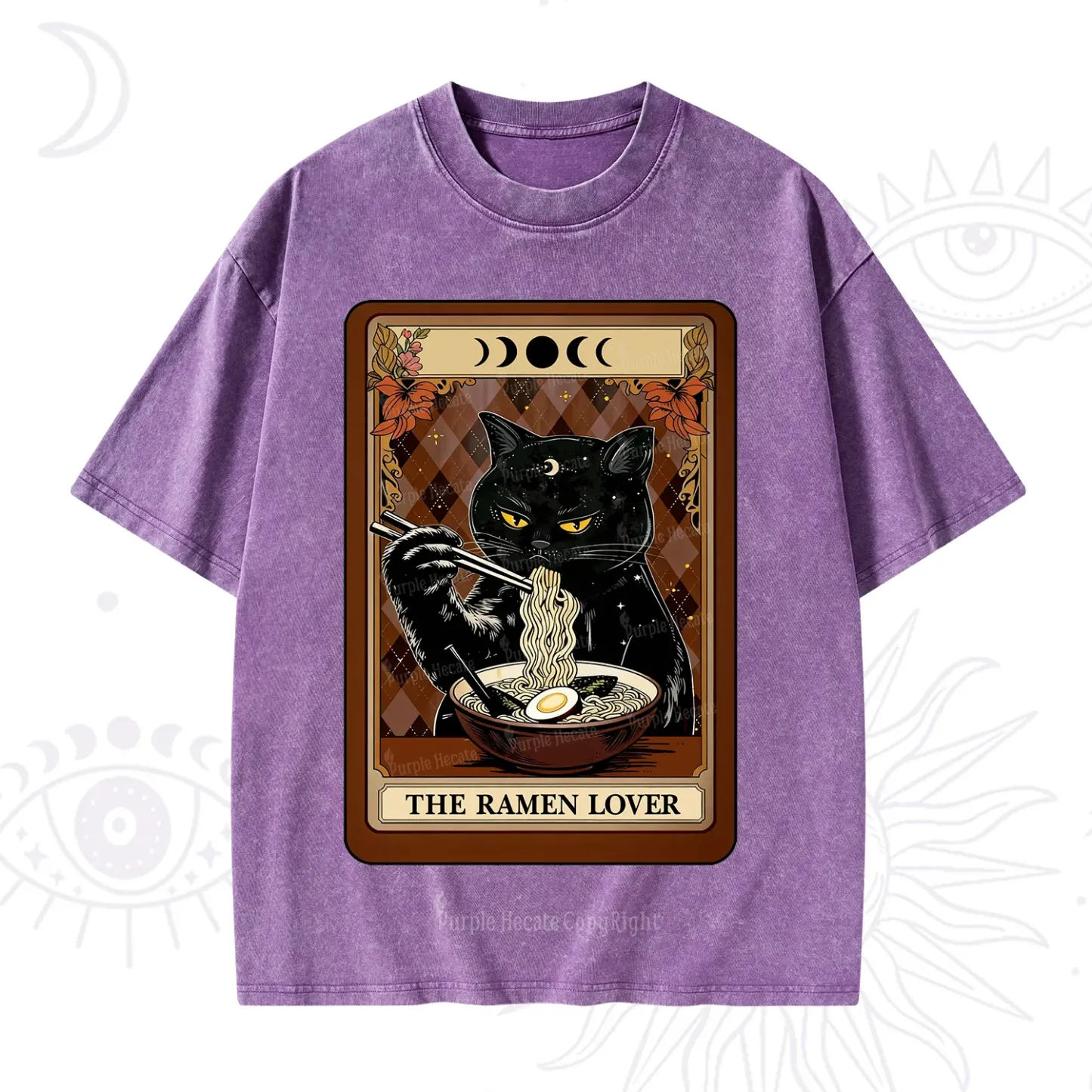 Purplehecate The Ramen Lover Tarot Washed T-Shirt
