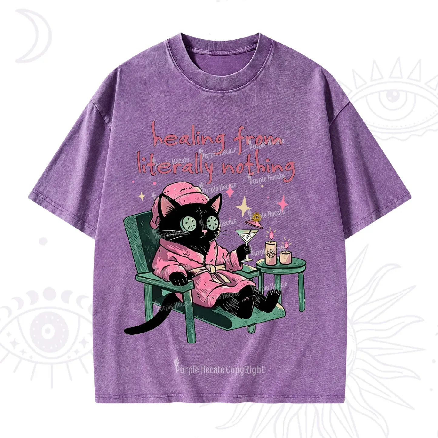 Purplehecate Healing From Literally Nothing Washed T-Shirt