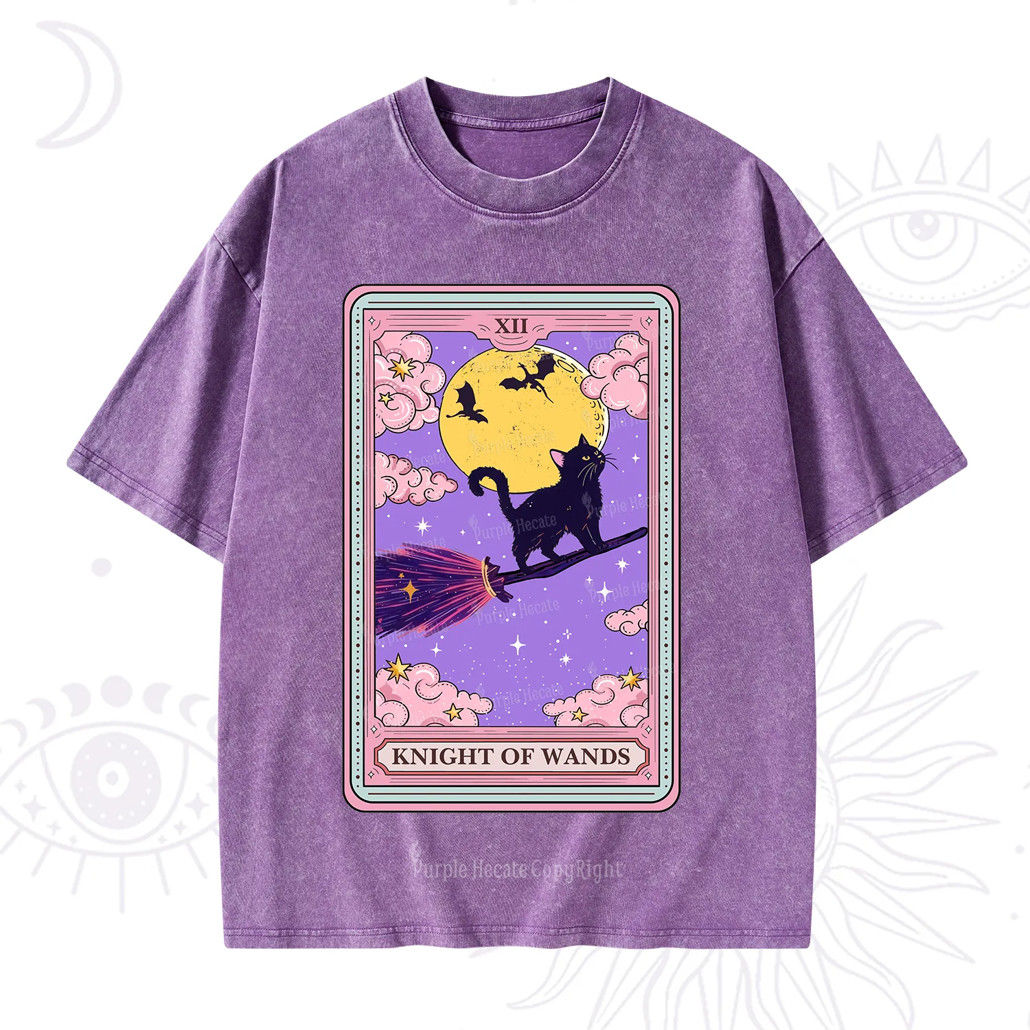 Purplehecate The Knight of Wands Tarot Washed T-Shirt