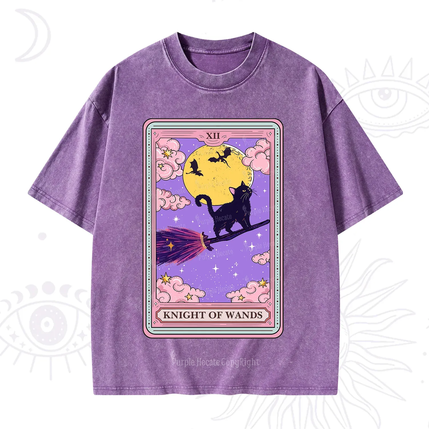 Purplehecate The Knight of Wands Tarot Washed T-Shirt