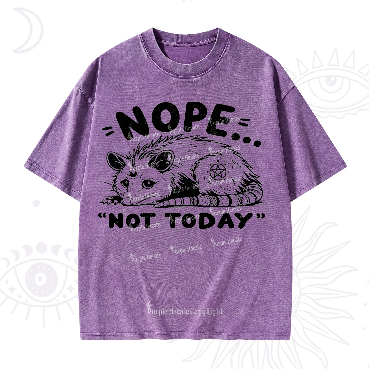 Purplehecate Not Today Possum Washed T-Shirt