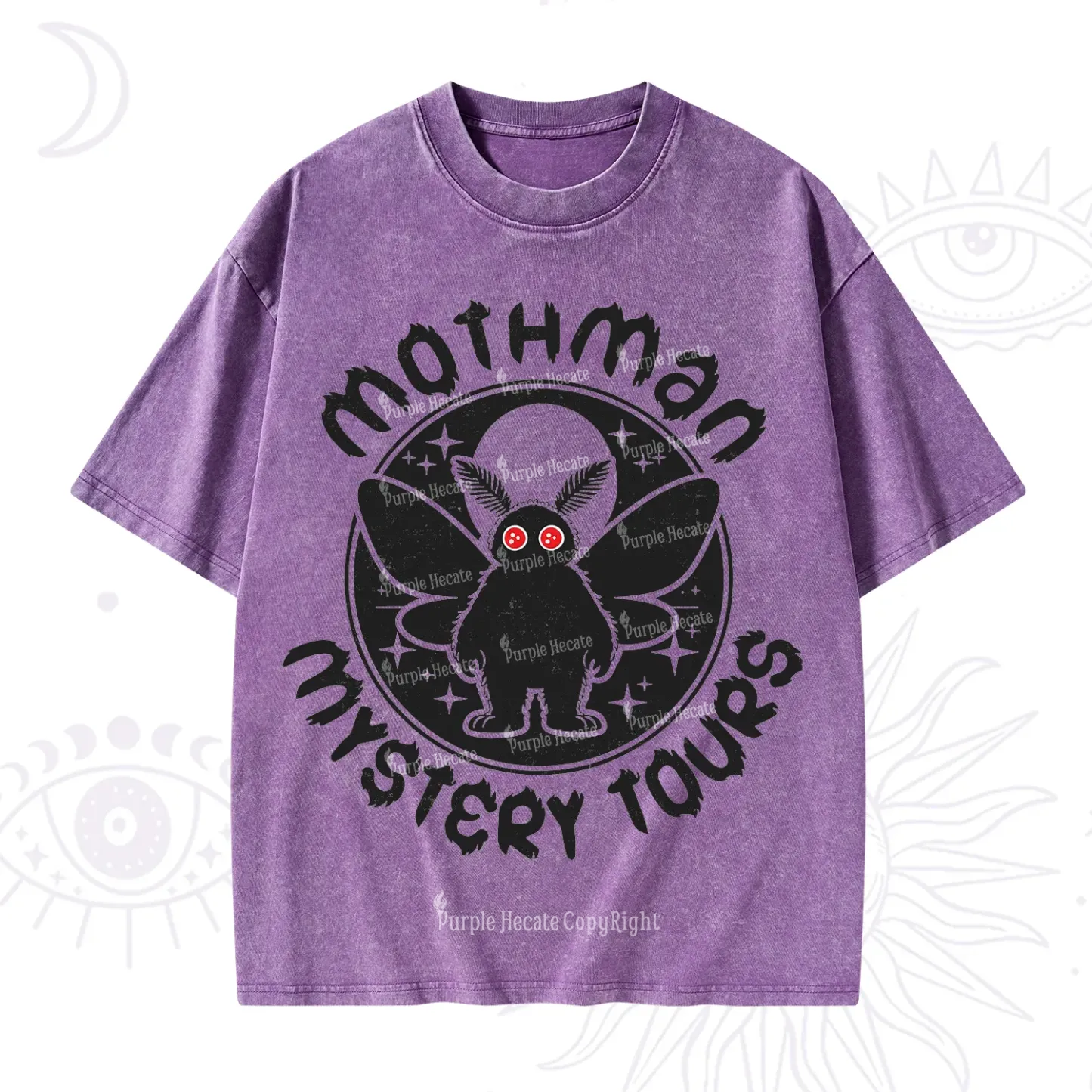Purplehecate Mothman Mystery Tours Washed T-Shirt