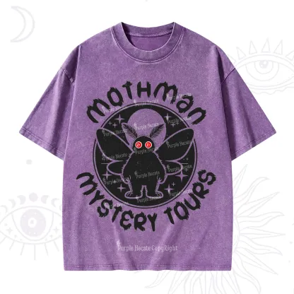 Purplehecate Mothman Mystery Tours Washed T-Shirt