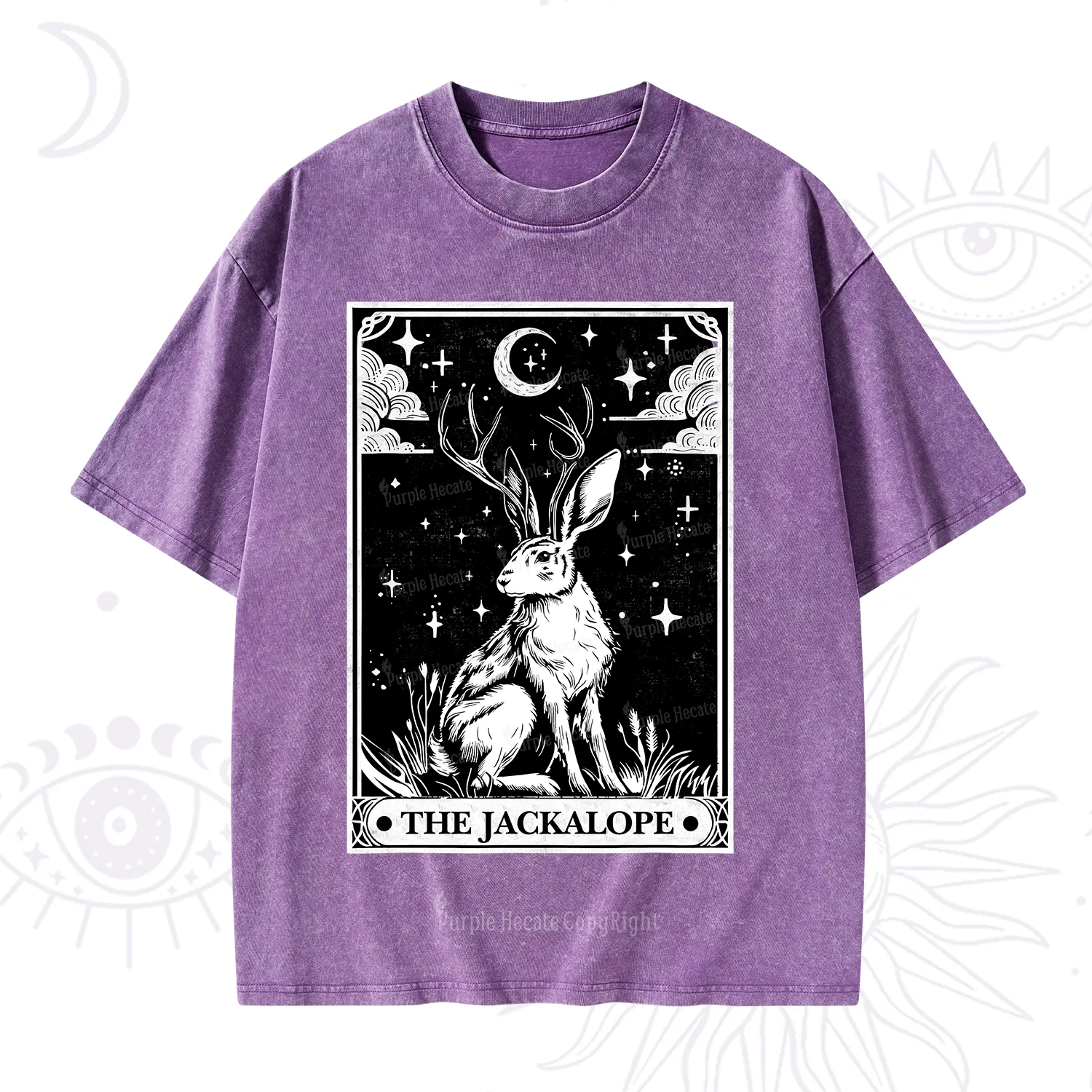 Purplehecate The Jackalope Tarot Washed T-Shirt