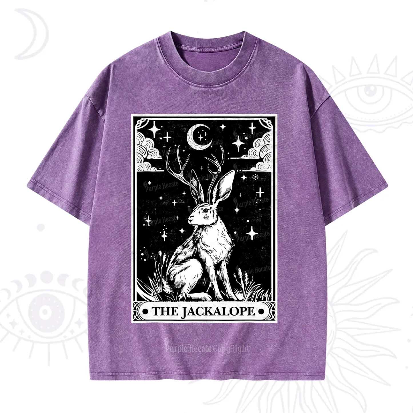 Purplehecate The Jackalope Tarot Washed T-Shirt