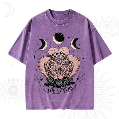 Purplehecate The Lovers of Skeletons Washed T-Shirt