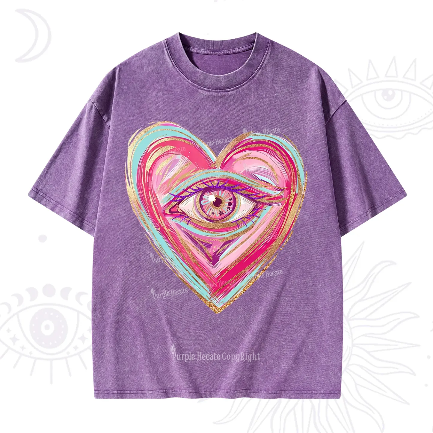 Purplehecate Eyes With Hearth Washed T-Shirt