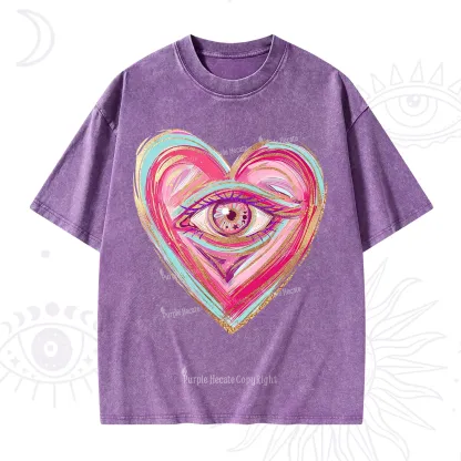 Purplehecate Eyes With Hearth Washed T-Shirt