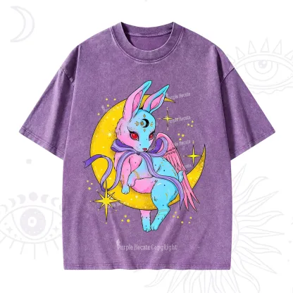 Purplehecate Moonlit Dream Bunny Washed T-Shirt