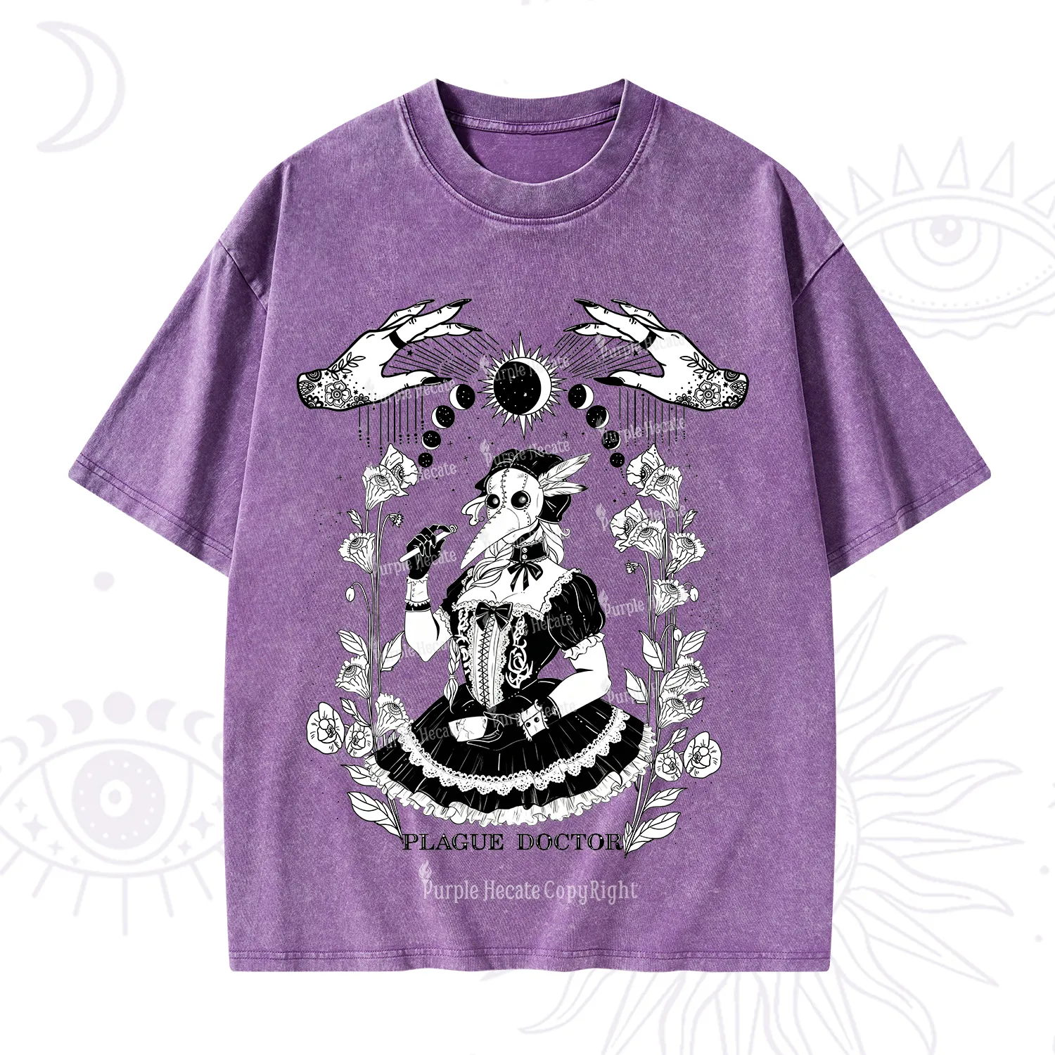 Purplehecate Plague Doctor Washed T-Shirt