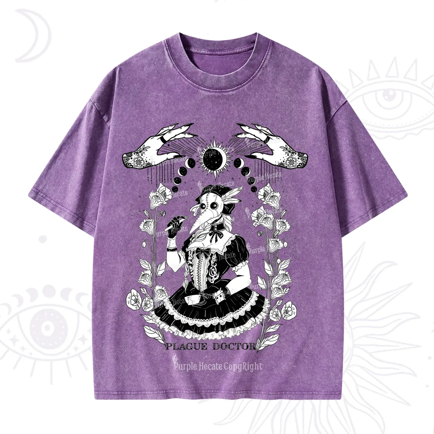 Purplehecate Plague Doctor Washed T-Shirt