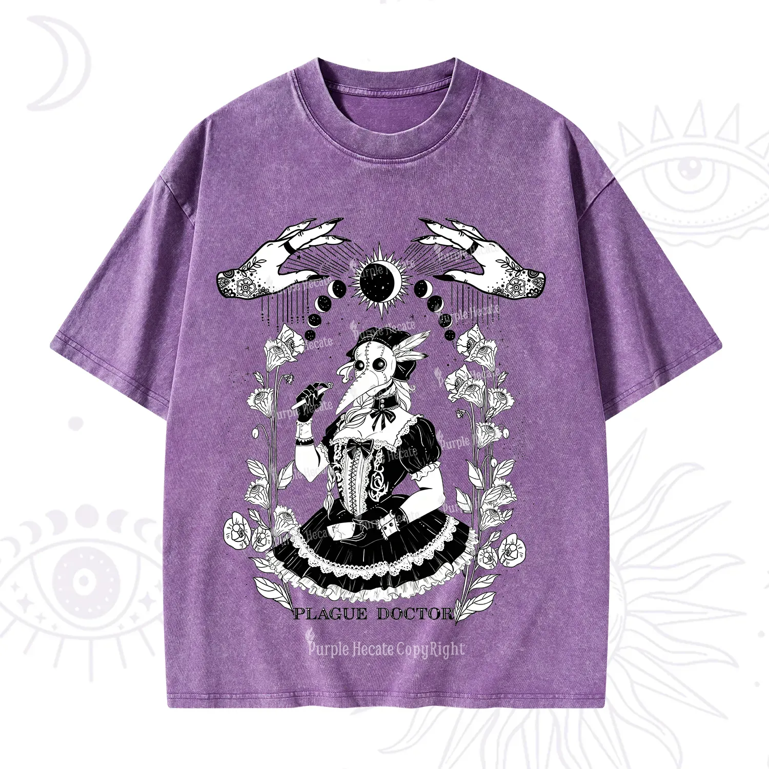 Purplehecate Plague Doctor Washed T-Shirt