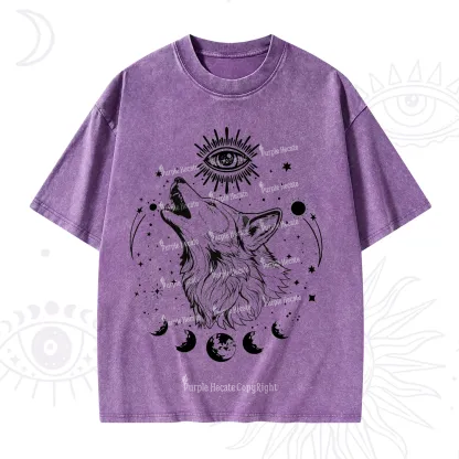Purplehecate Howling Wolf Washed T-Shirt