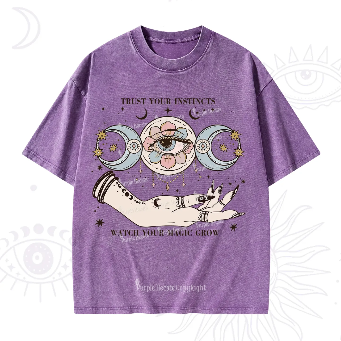 Purplehecate Trust Your Instincts Washed T-Shirt