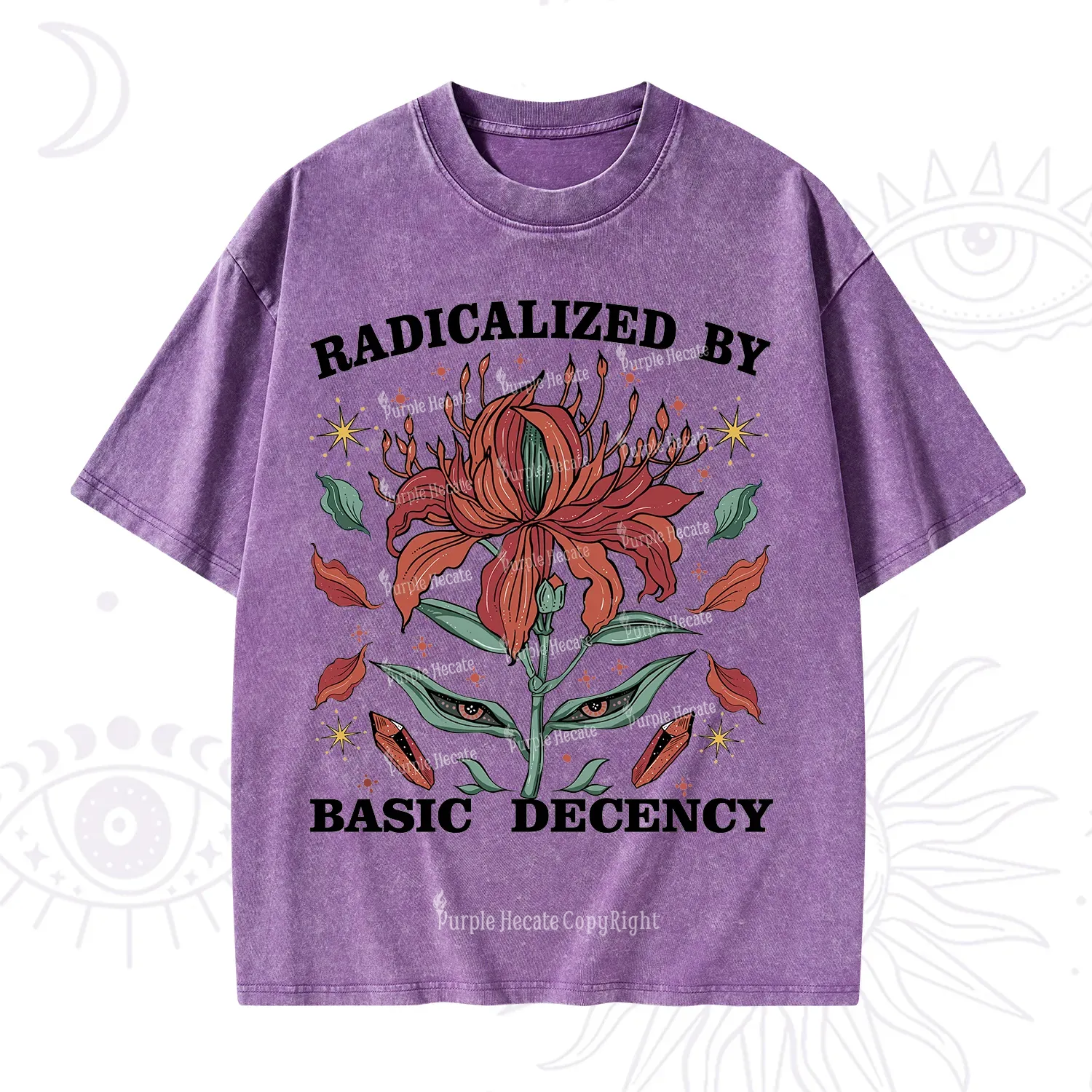 Purplehecate Radicalized By Basic Decency Washed T-Shirt