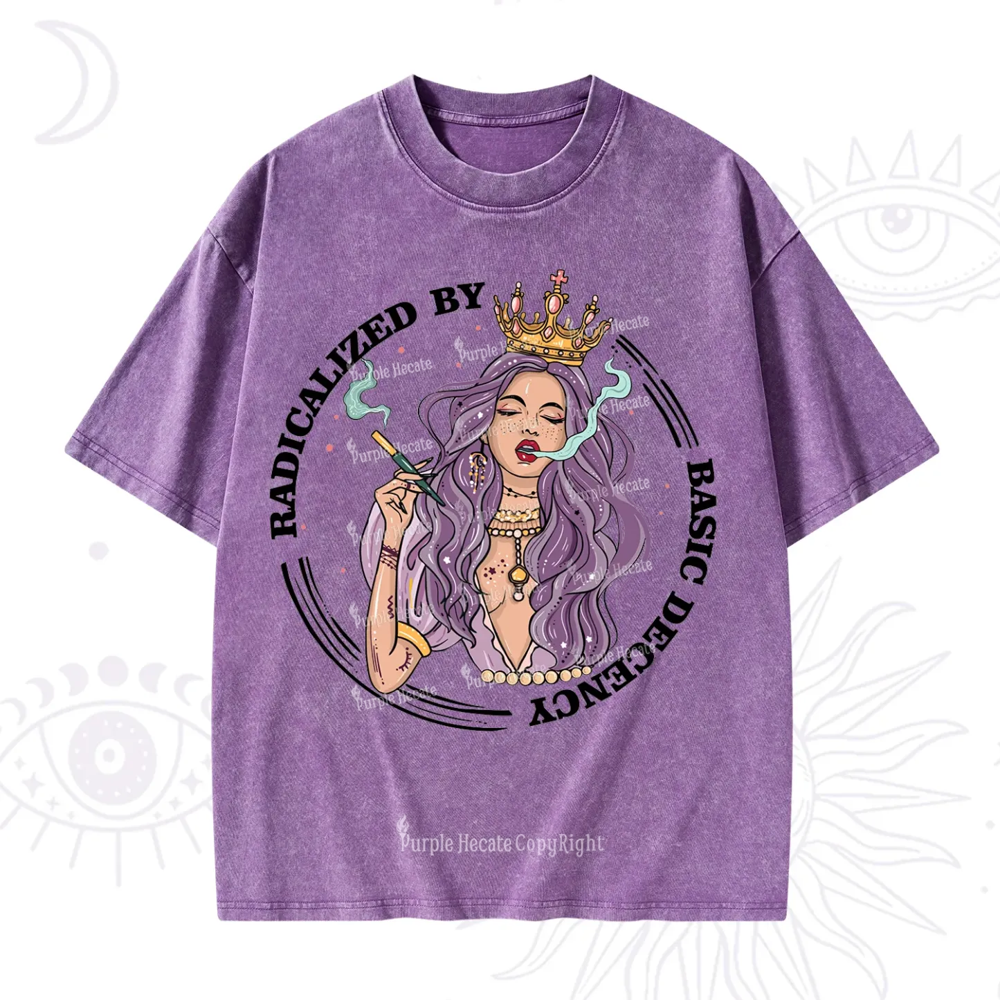 Purplehecate Radicalized By Basic Decency Washed T-Shirt