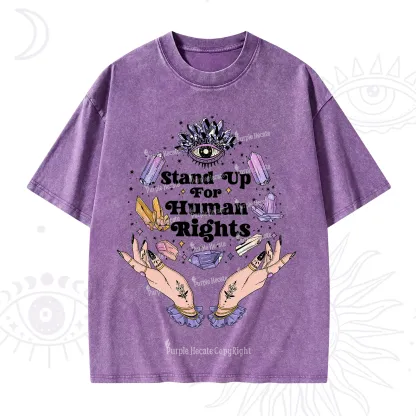 Purplehecate Stand Up For Human Rights Washed T-Shirt