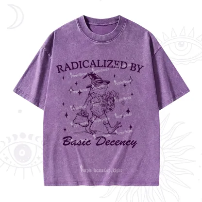 Purplehecate Radicalized By Basic Decency Washed T-Shirt