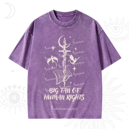 Purplehecate Big Fan Of Human Rights Washed T-Shirt