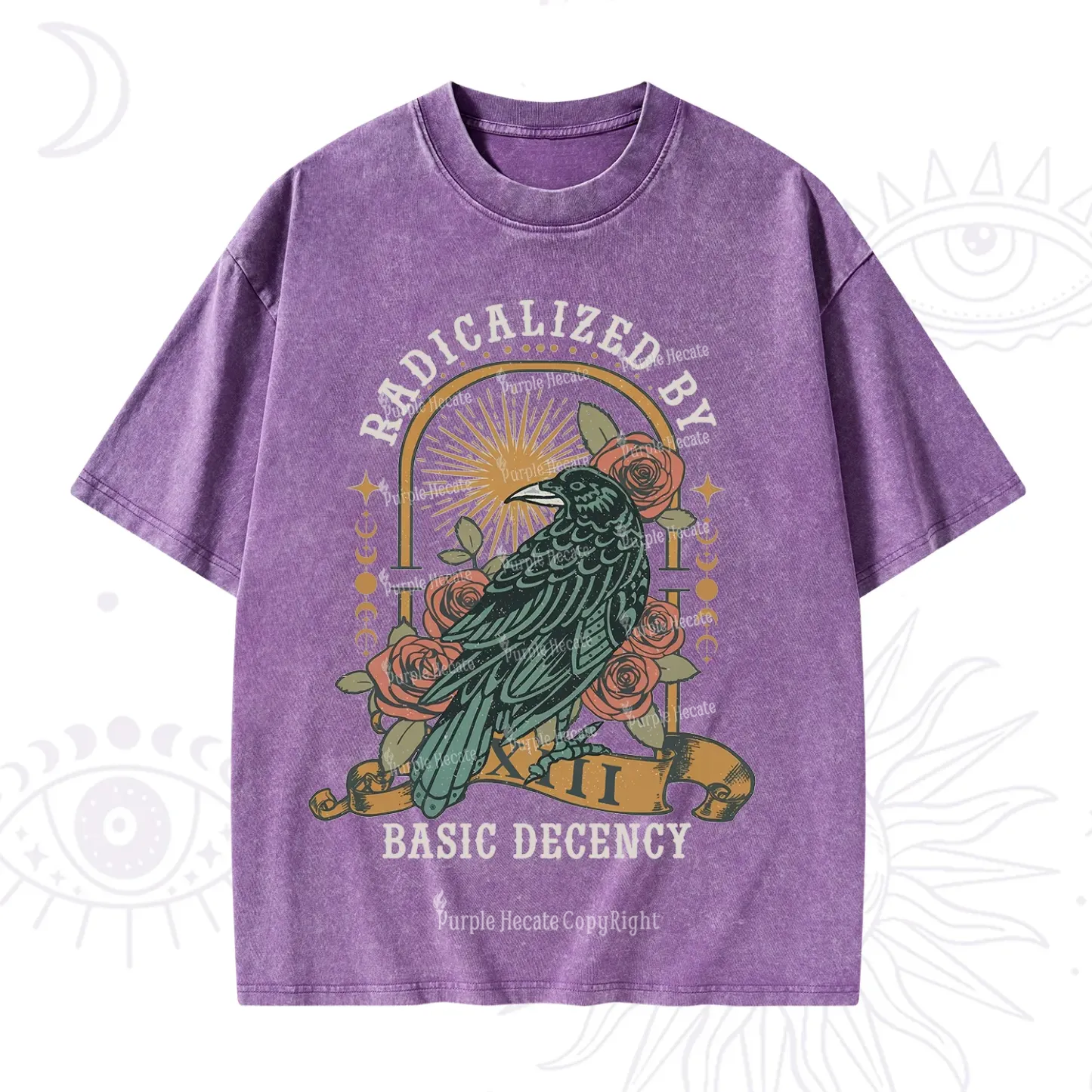Purplehecate Radicalized By Basic Decency Washed T-Shirt