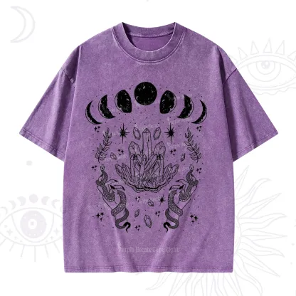 Purplehecate Serpents of the Moon Washed T-Shirt