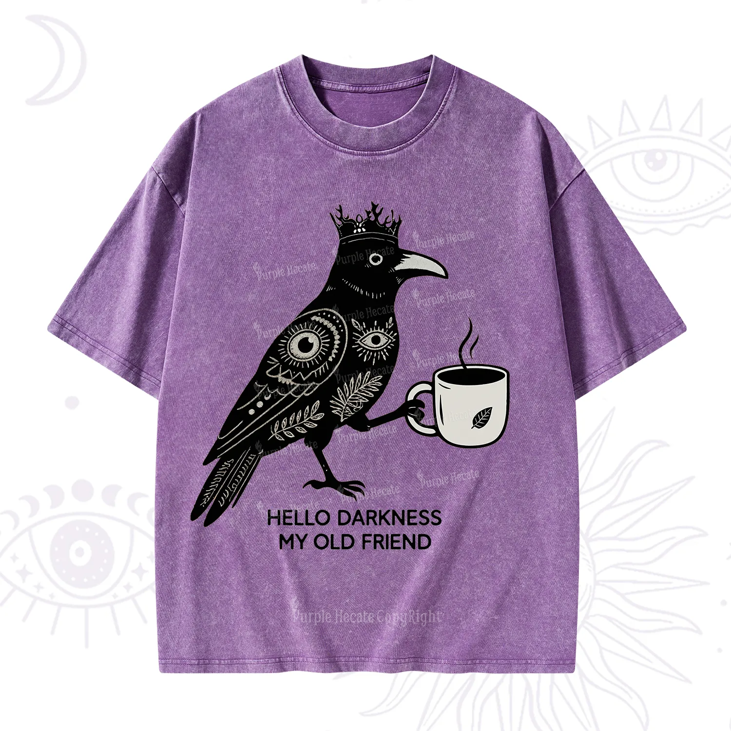 Purplehecate Hello Darkness My Old Friend Washed T-Shirt