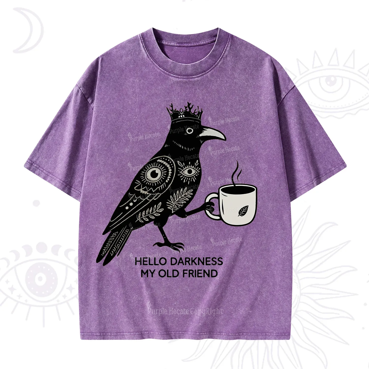 Purplehecate Hello Darkness My Old Friend Washed T-Shirt