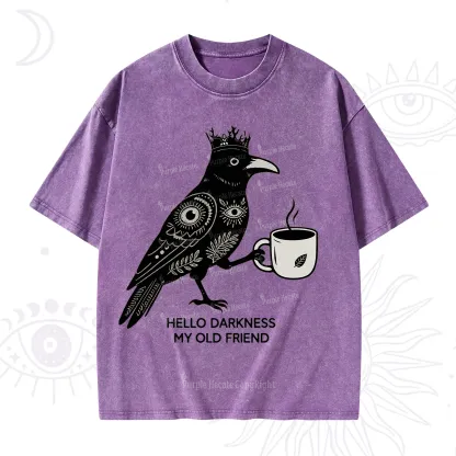 Purplehecate Hello Darkness My Old Friend Washed T-Shirt