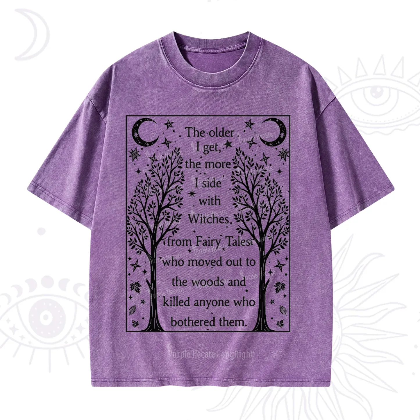 Purplehecate Side With Witches Washed T-Shirt