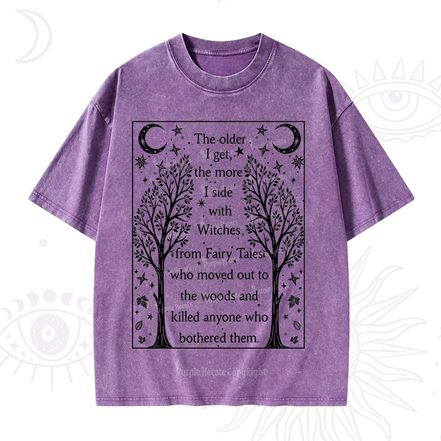Purplehecate Side With Witches Washed T-Shirt