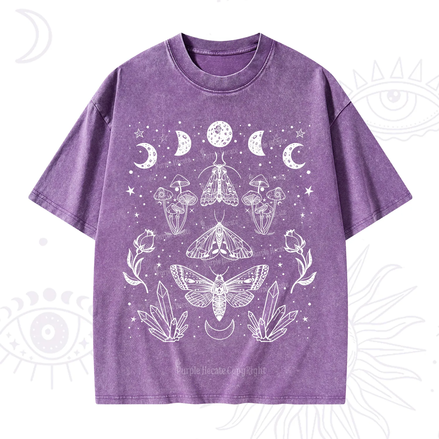Purplehecate Mystical Moth Washed T-Shirt
