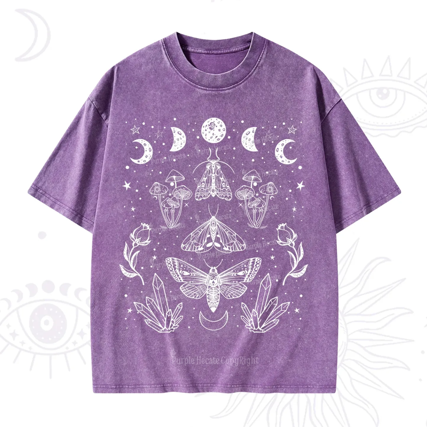 Purplehecate Mystical Moth Washed T-Shirt