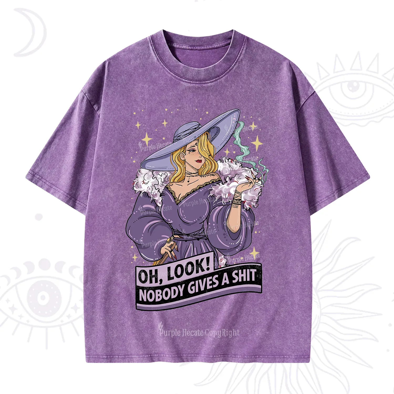 Purplehecate Oh Look Nobody Gives A Shit Washed T-Shirt