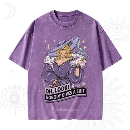 Purplehecate Oh Look Nobody Gives A Shit Washed T-Shirt