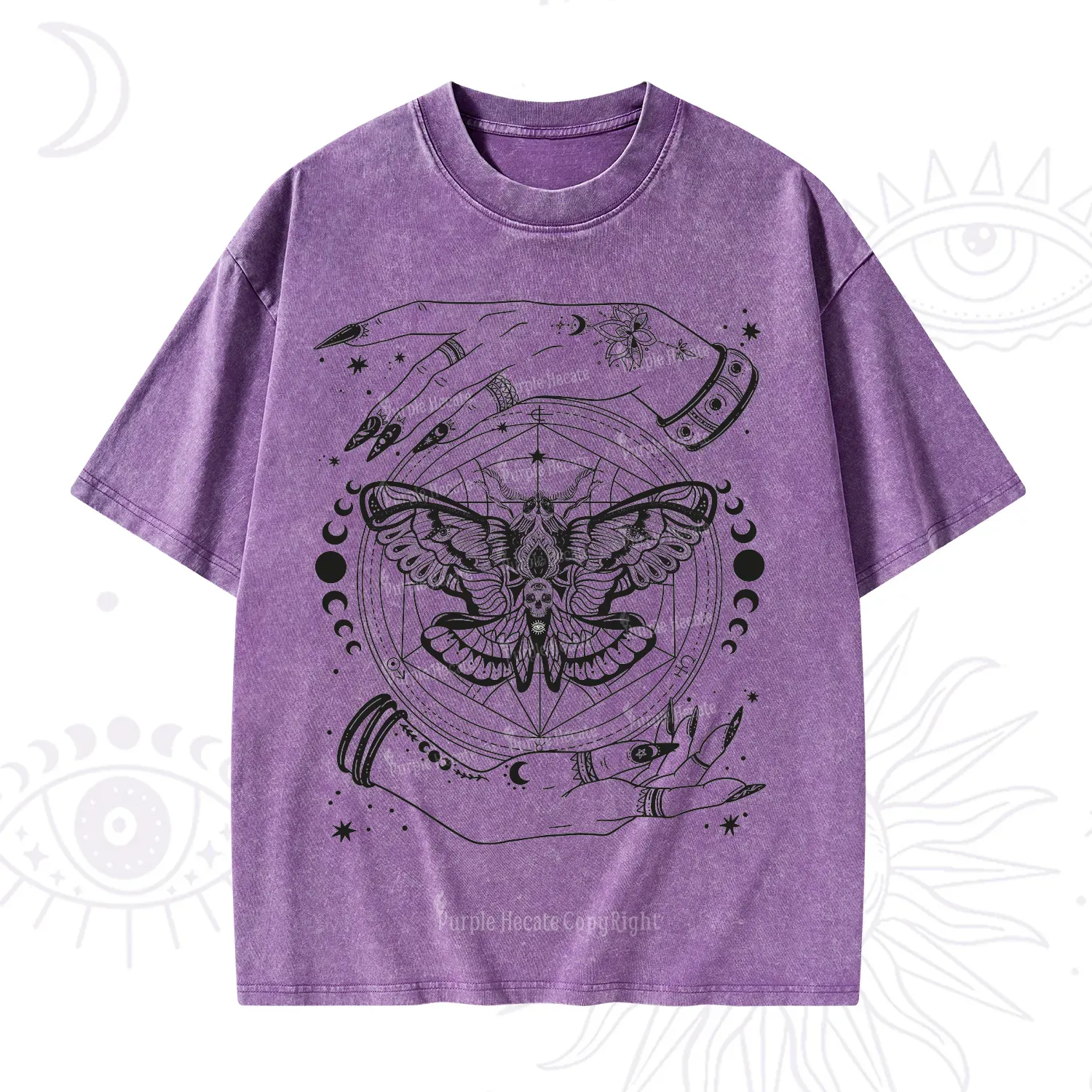 Purplehecate Alchemy Death Moth Washed T-Shirt