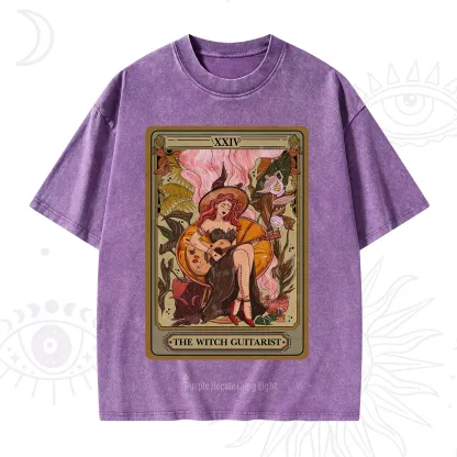 Purplehecate The Witch Guitarist Tarot Washed T-Shirt