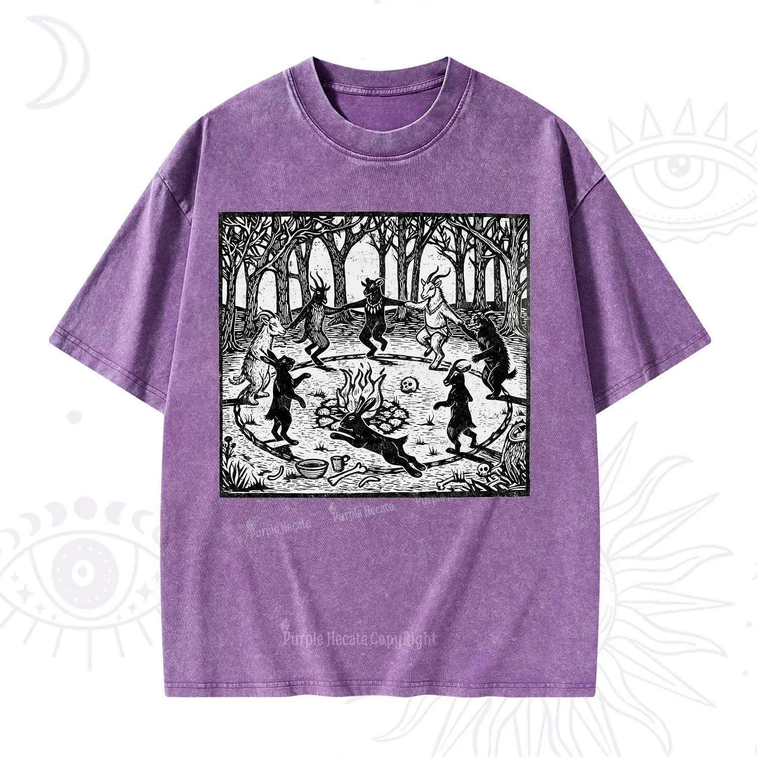 Purplehecate Woodland Rites of the Black Goat Washed T-Shirt
