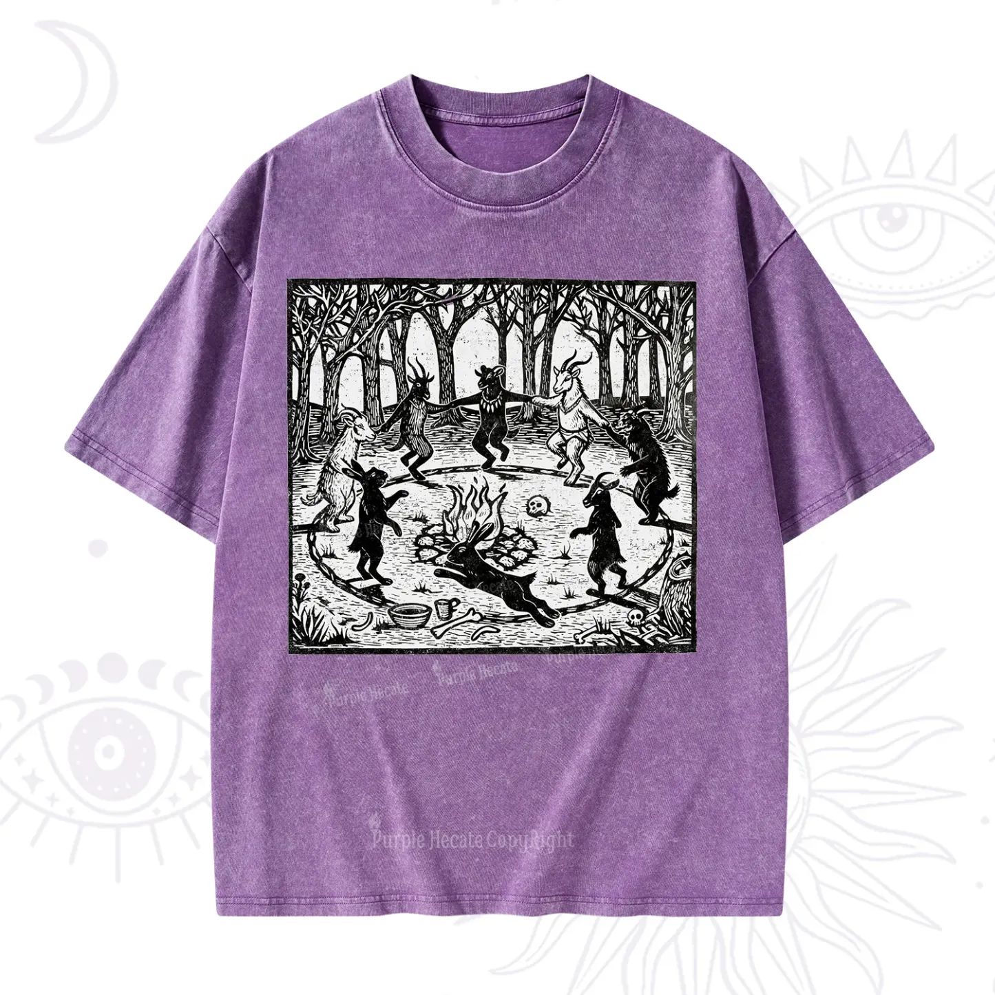 Purplehecate Woodland Rites of the Black Goat Washed T-Shirt