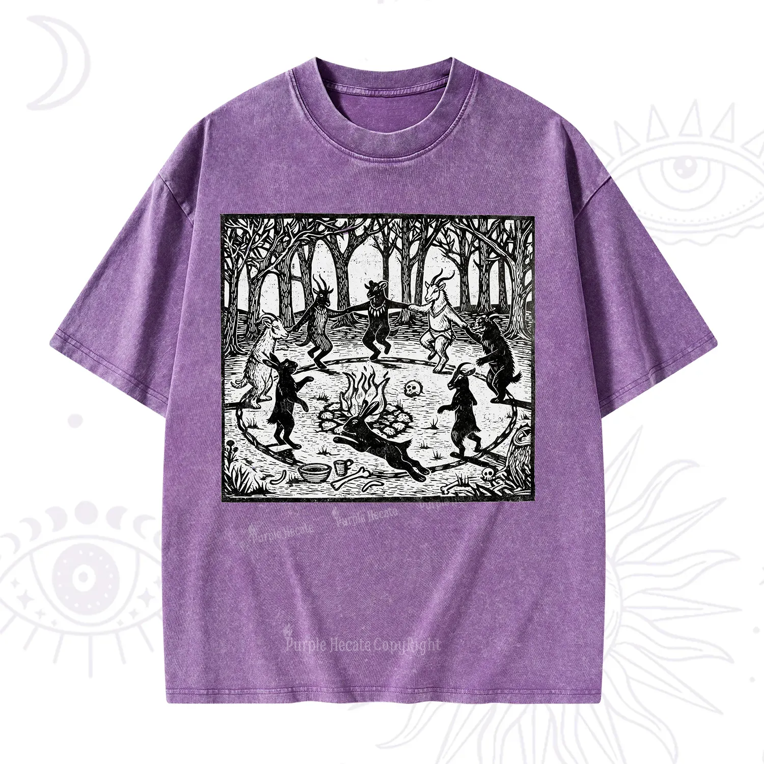 Purplehecate Woodland Rites of the Black Goat Washed T-Shirt