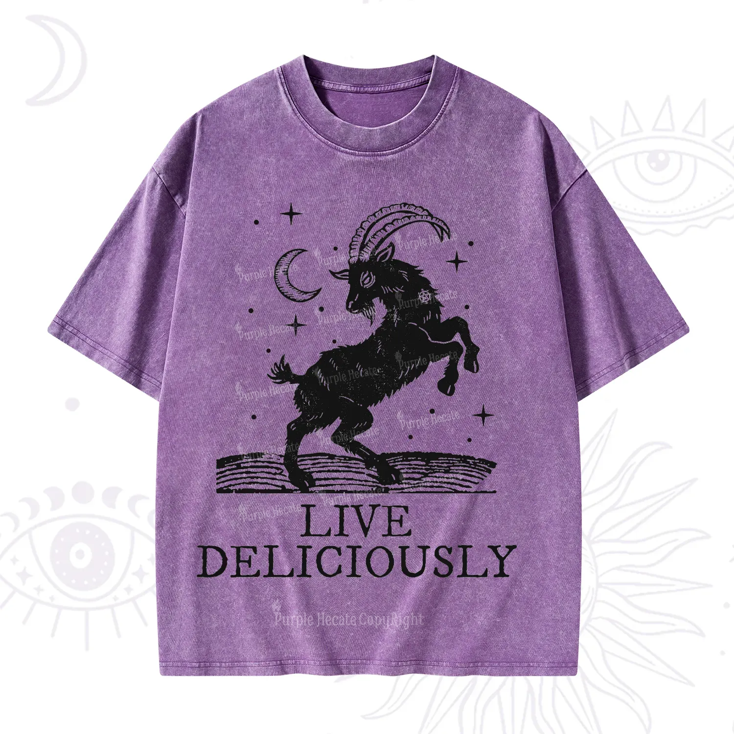 Purplehecate Live Deliciously Washed T-Shirt