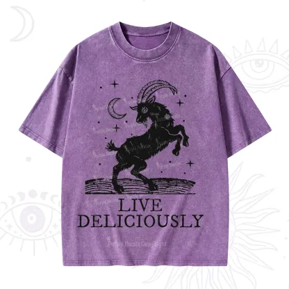 Purplehecate Live Deliciously Washed T-Shirt
