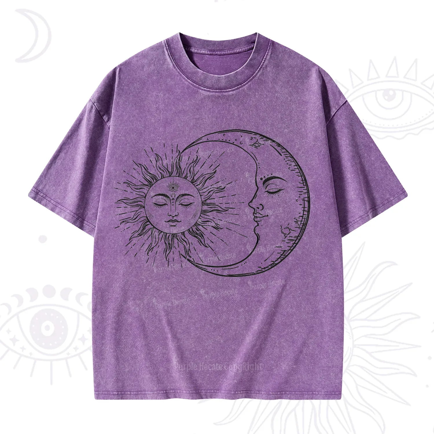 Purplehecate The Moon And The Sun Washed T-Shirt
