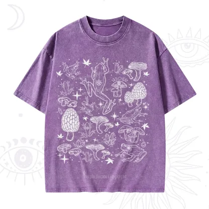 Purplehecate Frog and Mushroom Washed T-Shirt