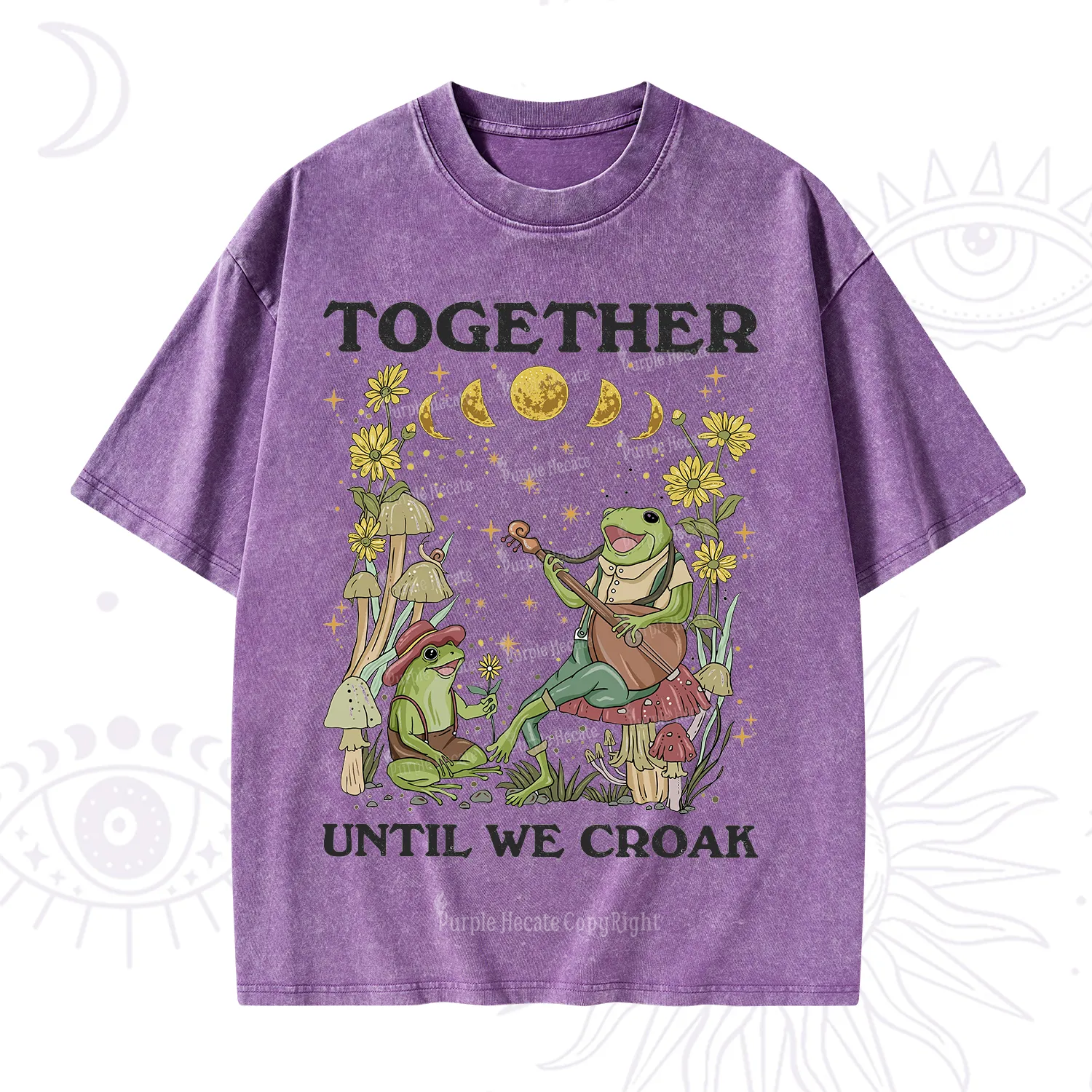 Purplehecate Together Until We Croak Frog Washed T-Shirt