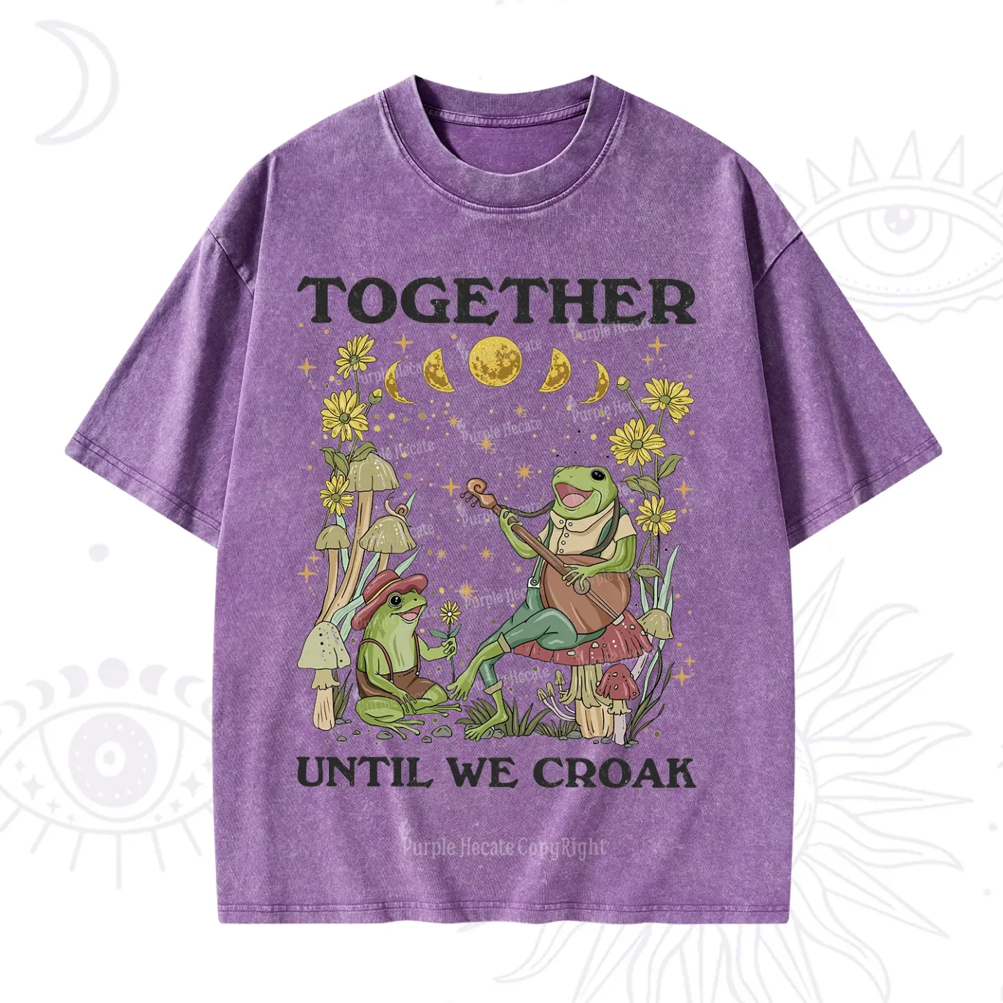 Purplehecate Together Until We Croak Frog Washed T-Shirt