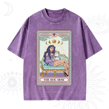 Purplehecate The Dog Mom Tarot Card Washed T-Shirt