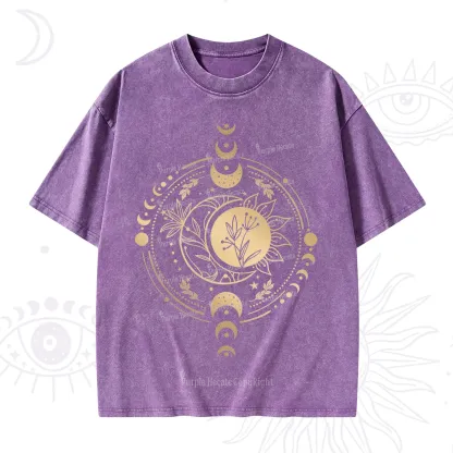Purplehecate Mystic Moon And Sun Washed T-Shirt