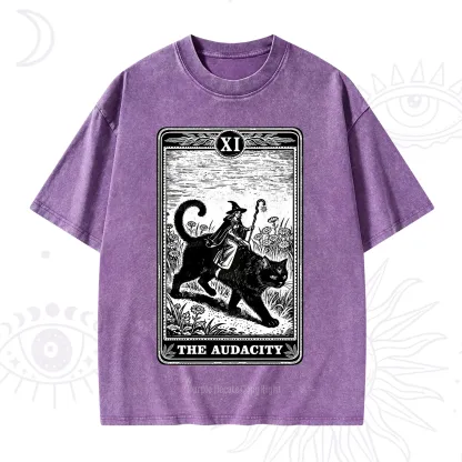 Purplehecate The Audacity Wizard Cat Tarot Washed T-Shirt