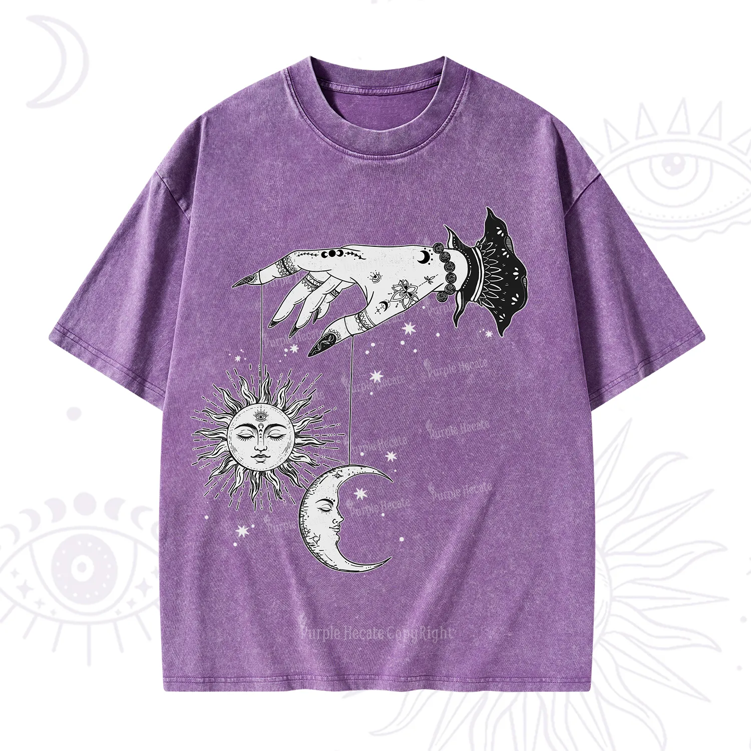 Purplehecate Witch's Sun and Moon Washed T-Shirt