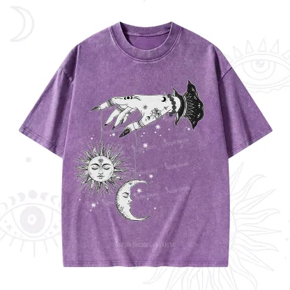Purplehecate Witch's Sun and Moon Washed T-Shirt